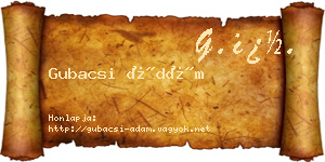 Gubacsi Ádám névjegykártya
